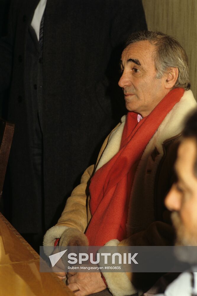 Frtench singer Charles Aznavour visits Armenia