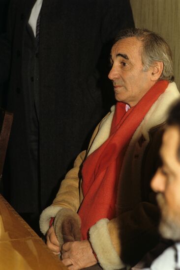 Frtench singer Charles Aznavour visits Armenia