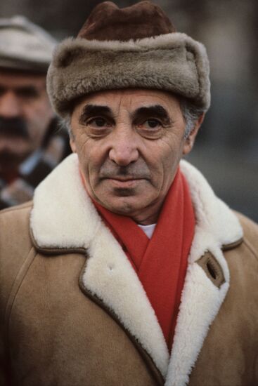 Frtench singer Charles Aznavour visits Armenia