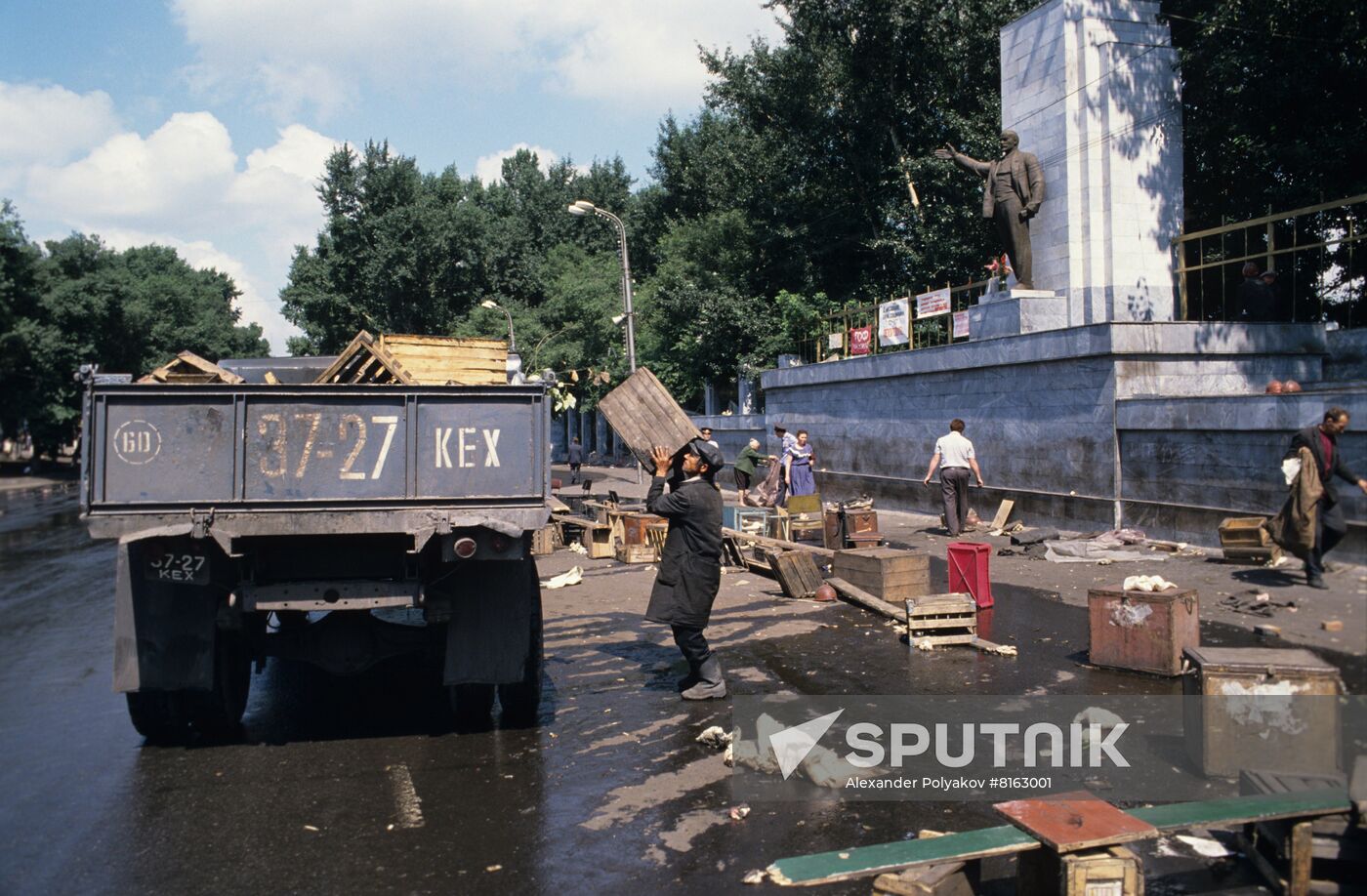 Coal miners on strike in Prokopyevsk