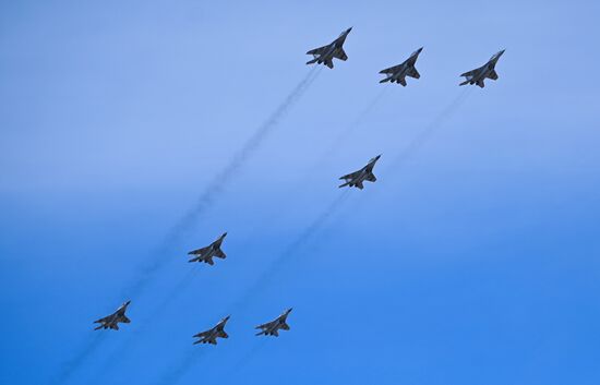 Russia Victory Day Parade Aerial Rehearsal