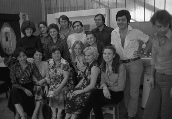 Prospective members of Soviet national team, due to take part in competition of hairdressers and cosmetologists