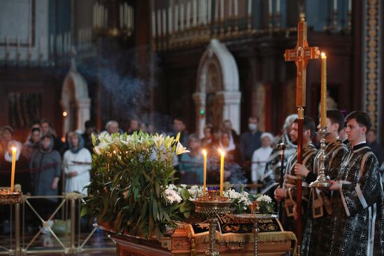 Russia Religion Patriarch Easter Cakes Blessing