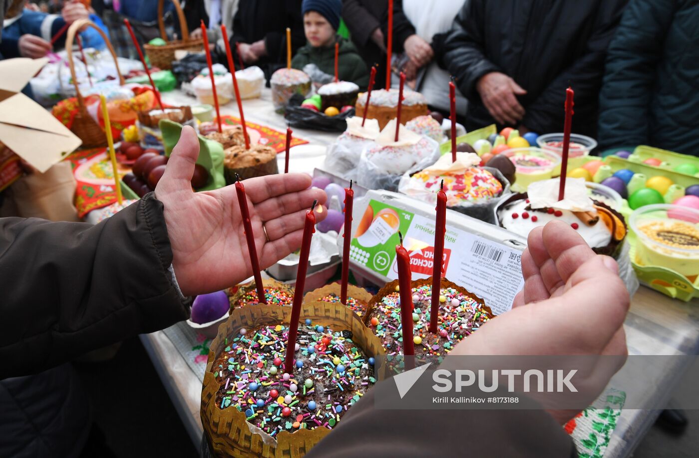 Russia Religion Easter Cakes Blessing