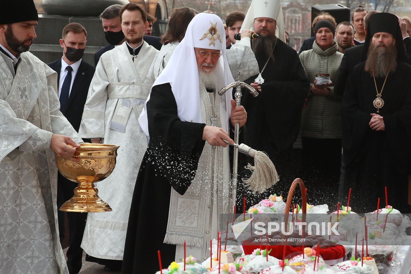 Russia Religion Patriarch Easter Cakes Blessing