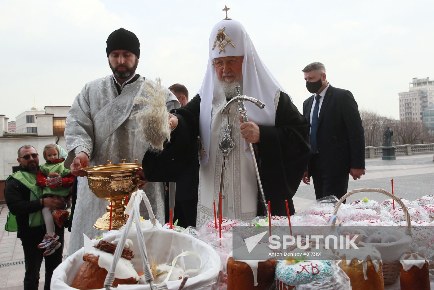 Russia Religion Patriarch Easter Cakes Blessing