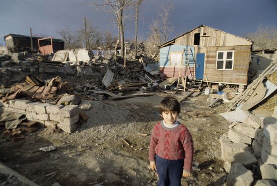 Aftermath of earthquake in Armenia