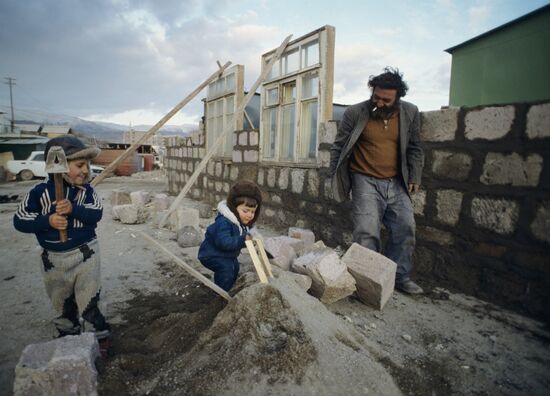 Aftermath of earthquake in Armenia