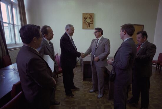Head of DRA's High Spiritual Council of Ulema Mohammad Sayed Afghani visits USSR