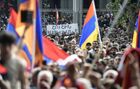 Opponents of Armenian Prime Minister Nikol Pashinyan take part in a rally in support of the unrecognized Nagorno-Karabakh Republic and demanding the resignation of Nikol Pashinyan in Yerevan, Armenia. Location: Armenia, Yerevan. Author: Asatur Yesayants/Sputnik/РИА Новости. Armenia Opposition Rally