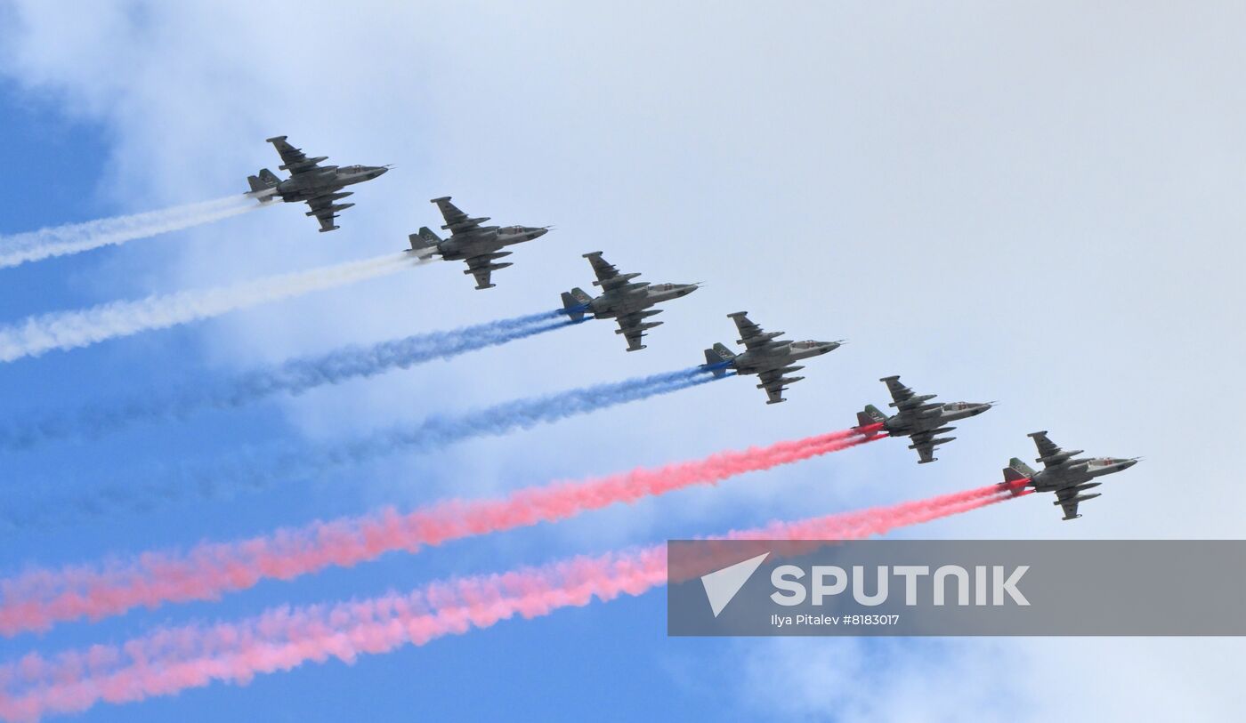 Russia WWII Victory Parade Aerial Rehearsal