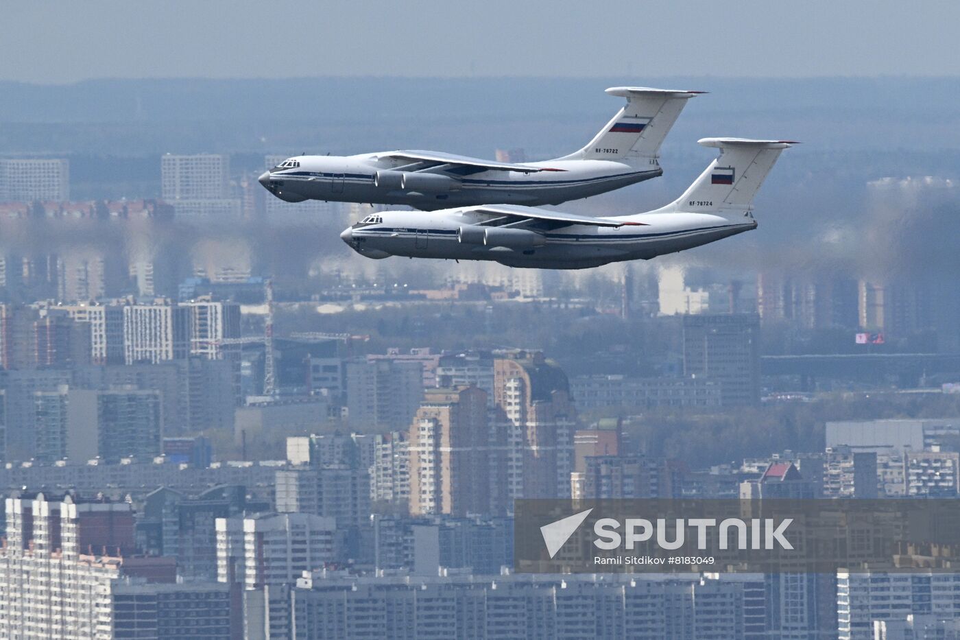Russia WWII Victory Parade Aerial Rehearsal