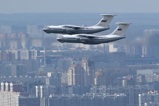Russia WWII Victory Parade Aerial Rehearsal