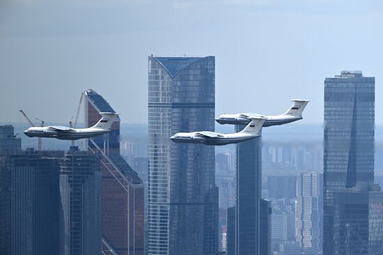 Russia WWII Victory Parade Aerial Rehearsal