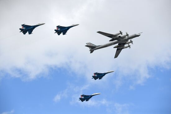 Russia WWII Victory Parade Aerial Rehearsal