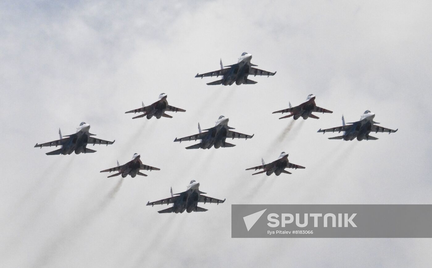Russia WWII Victory Parade Aerial Rehearsal