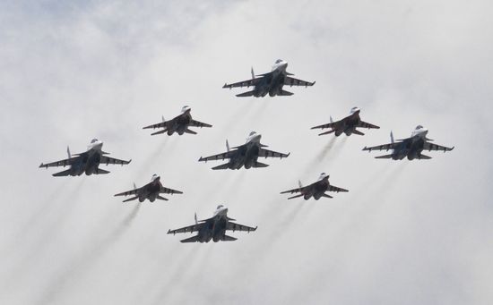 Russia WWII Victory Parade Aerial Rehearsal