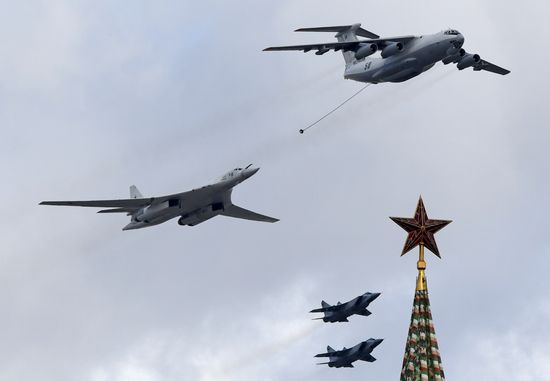 Russia WWII Victory Parade Aerial Rehearsal
