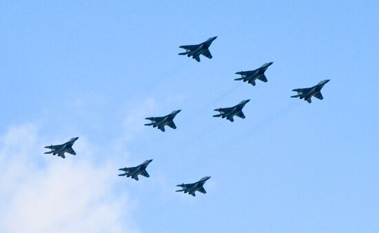 Russia WWII Victory Parade Aerial Rehearsal