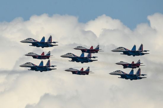 Russia WWII Victory Parade Aerial Rehearsal