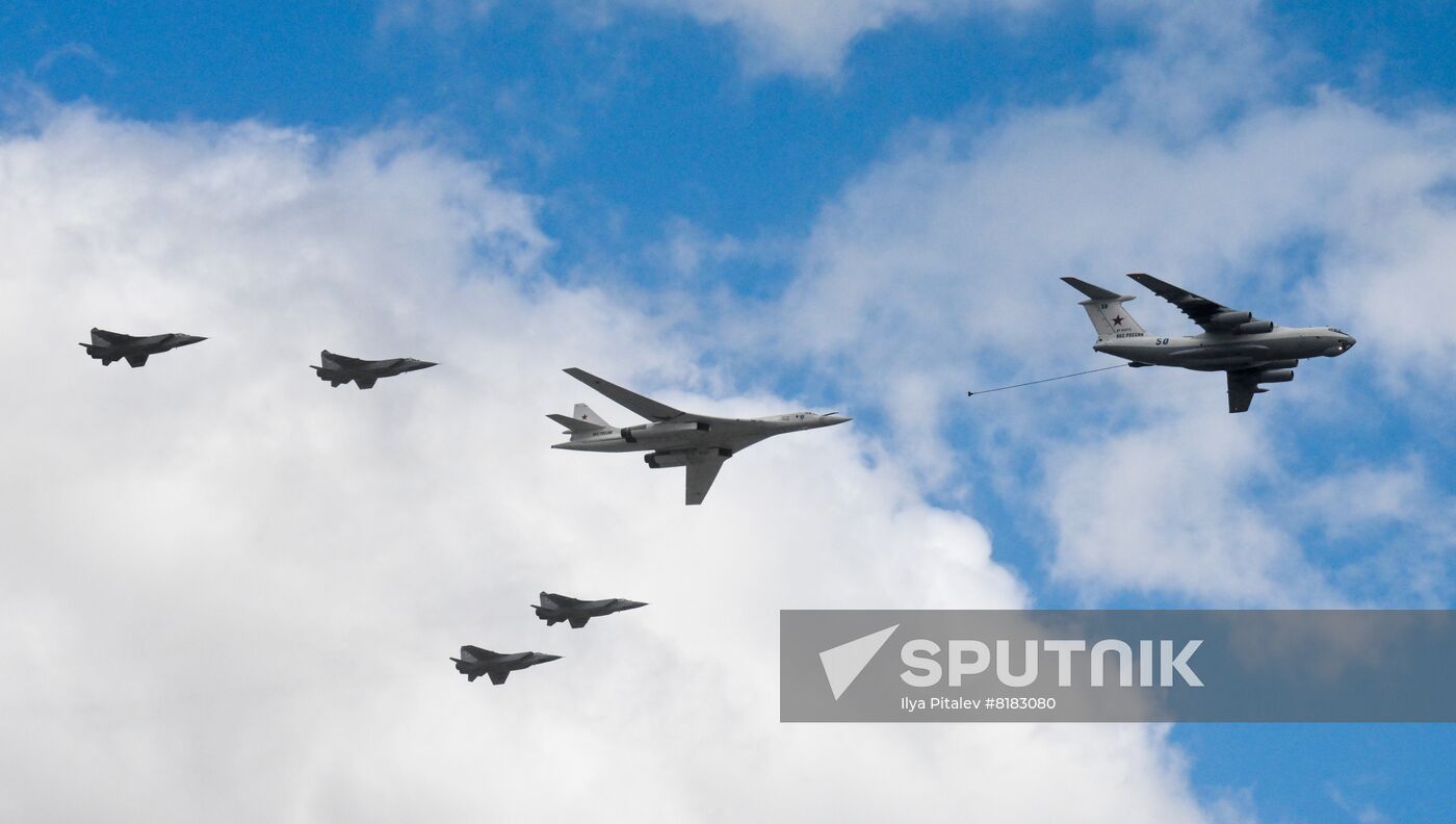 Russia WWII Victory Parade Aerial Rehearsal