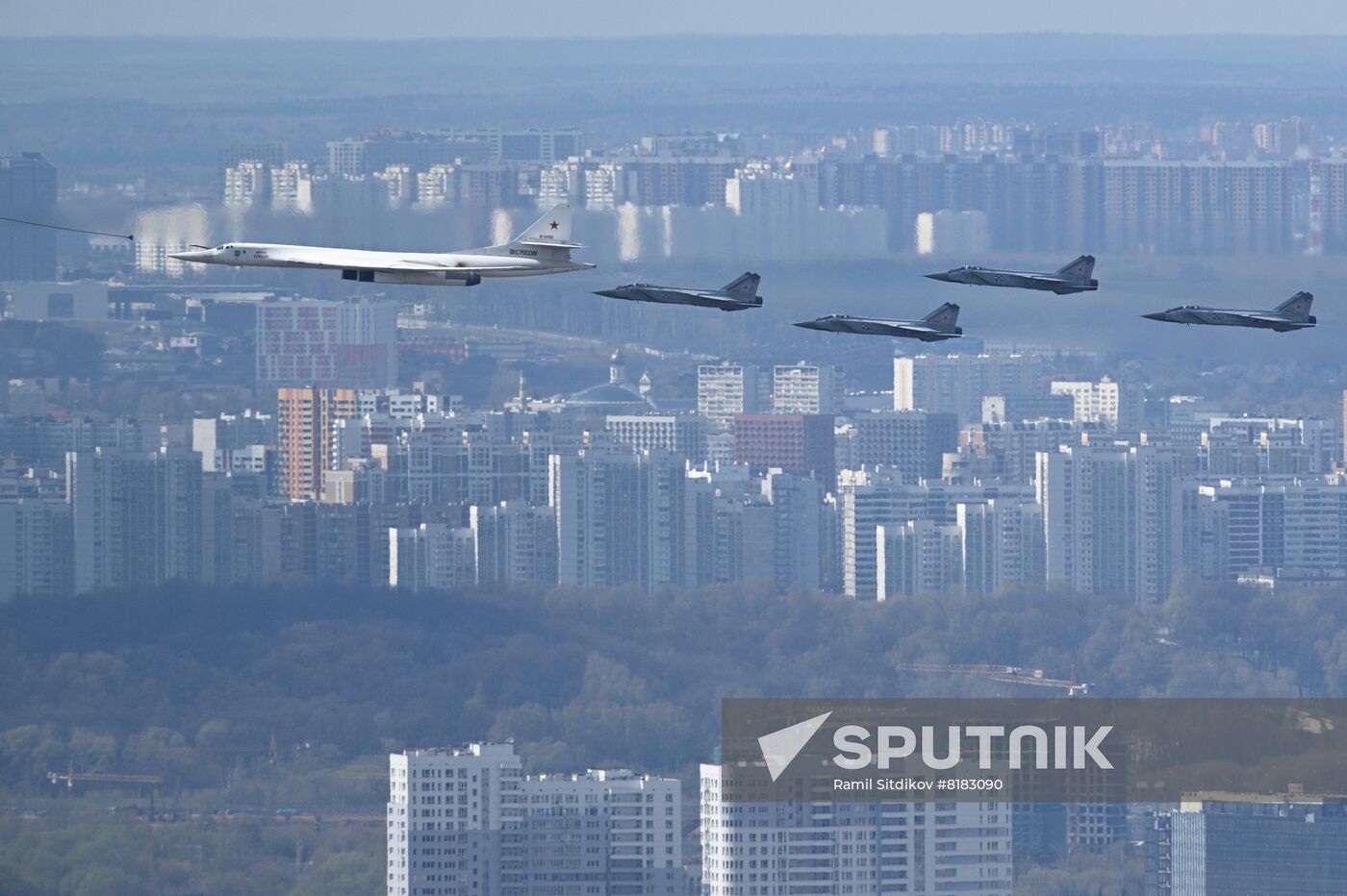 Russia WWII Victory Parade Aerial Rehearsal