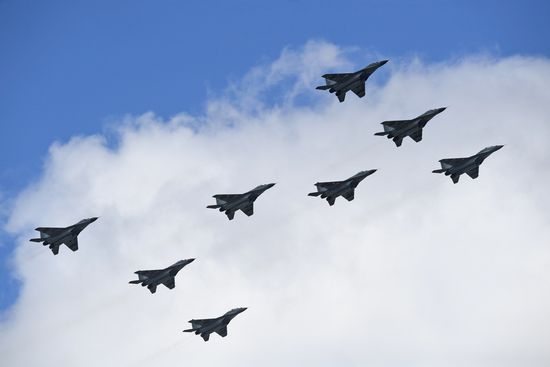Russia WWII Victory Parade Aerial Rehearsal