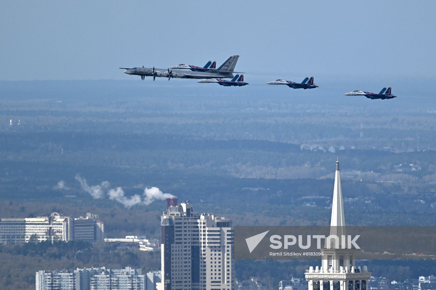 Russia WWII Victory Parade Aerial Rehearsal