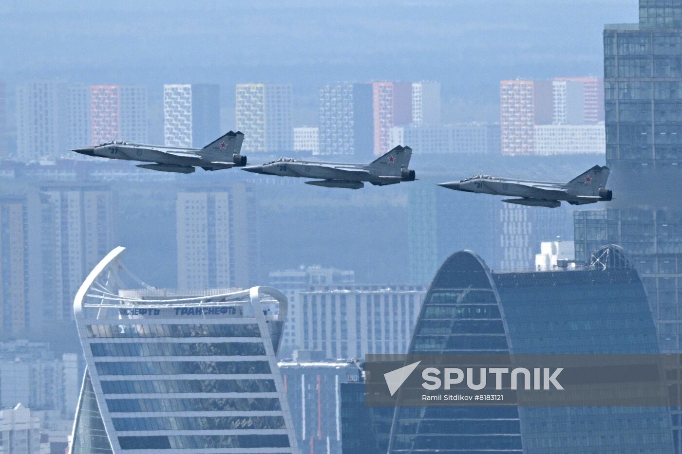 Russia WWII Victory Parade Aerial Rehearsal