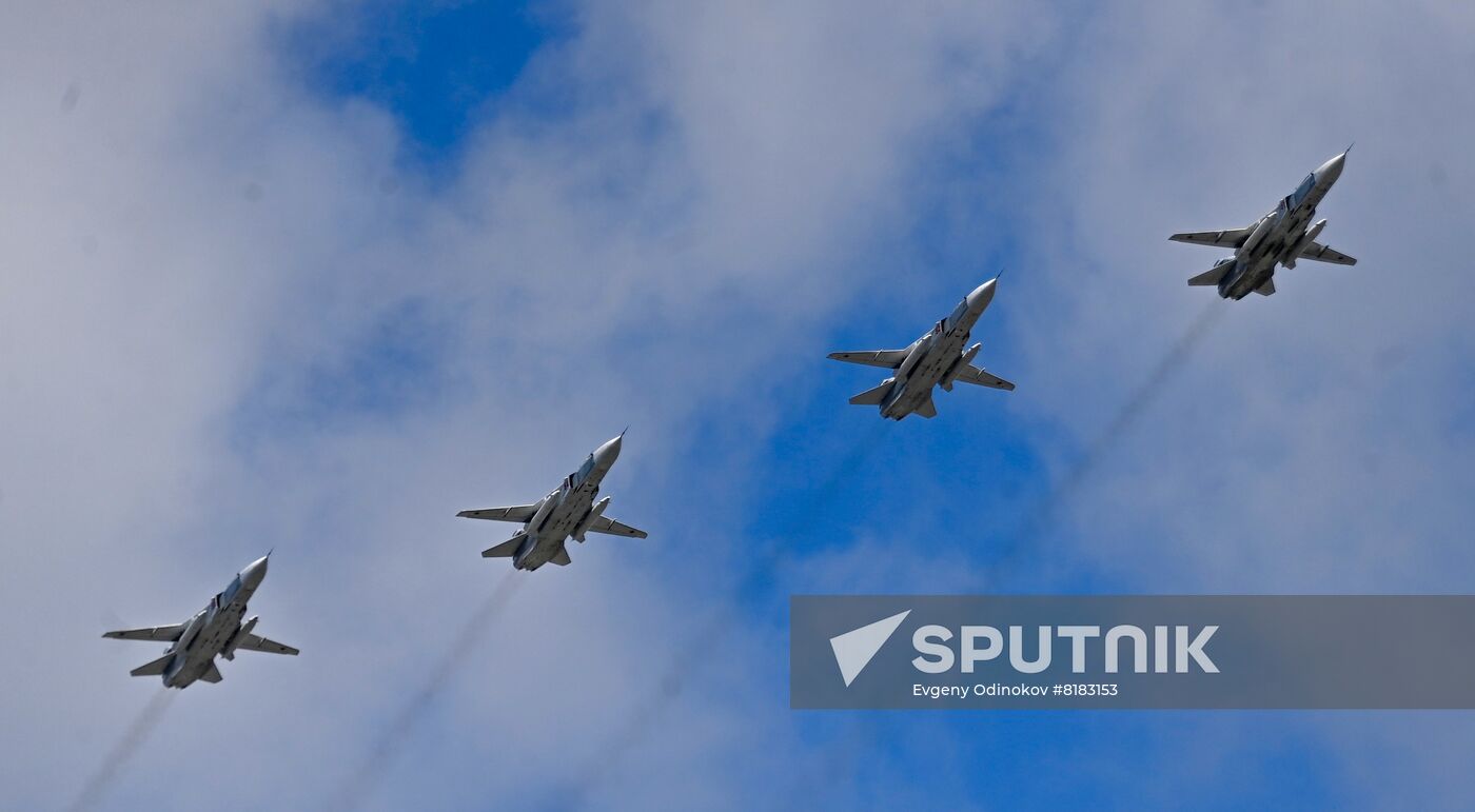 Russia WWII Victory Parade Aerial Rehearsal