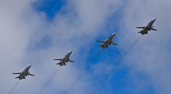 Russia WWII Victory Parade Aerial Rehearsal
