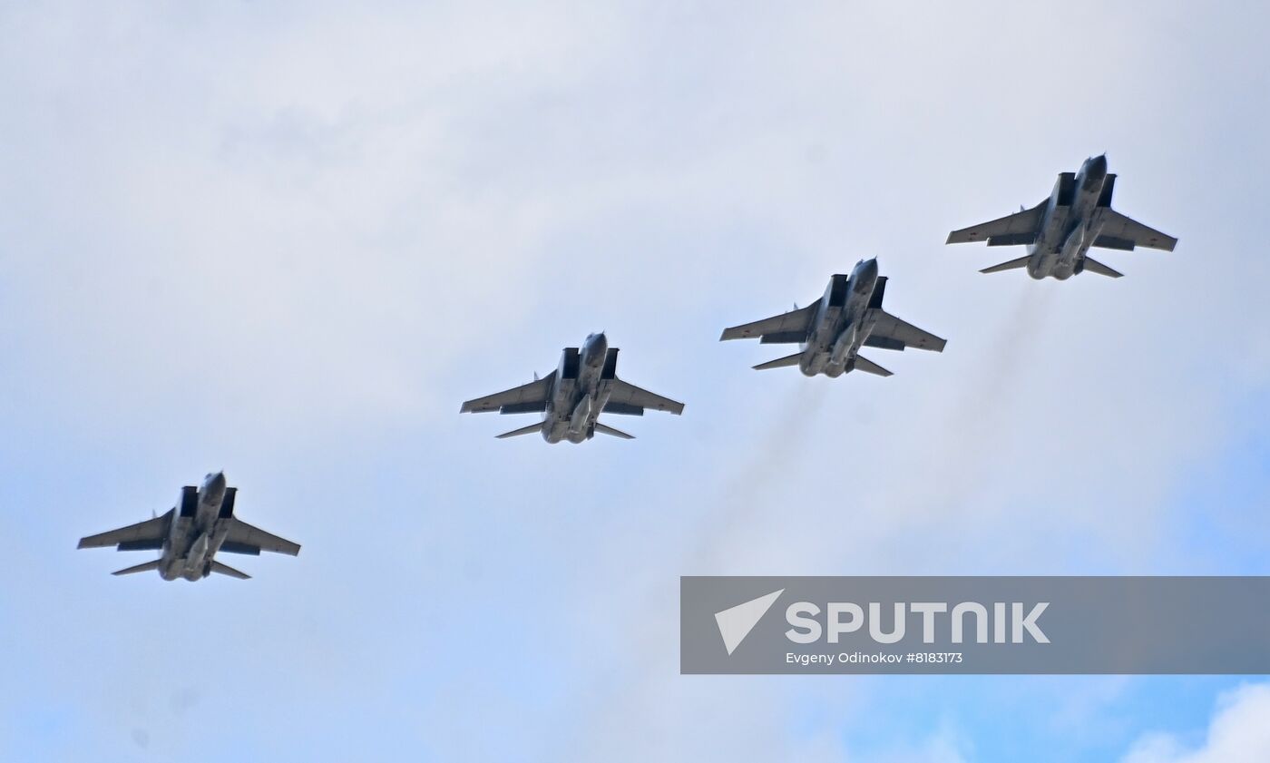 Russia WWII Victory Parade Aerial Rehearsal