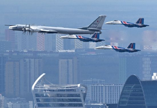 Russia WWII Victory Parade Aerial Rehearsal