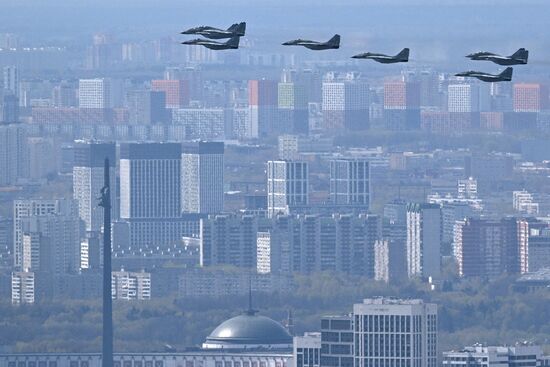 Russia WWII Victory Parade Aerial Rehearsal