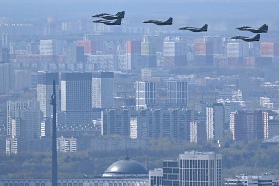 Russia WWII Victory Parade Aerial Rehearsal