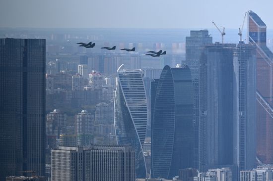 Russia WWII Victory Parade Aerial Rehearsal