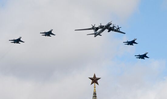 Russia WWII Victory Parade Aerial Rehearsal