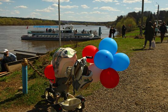 Matros Silver ship in Tarusa on Oka River