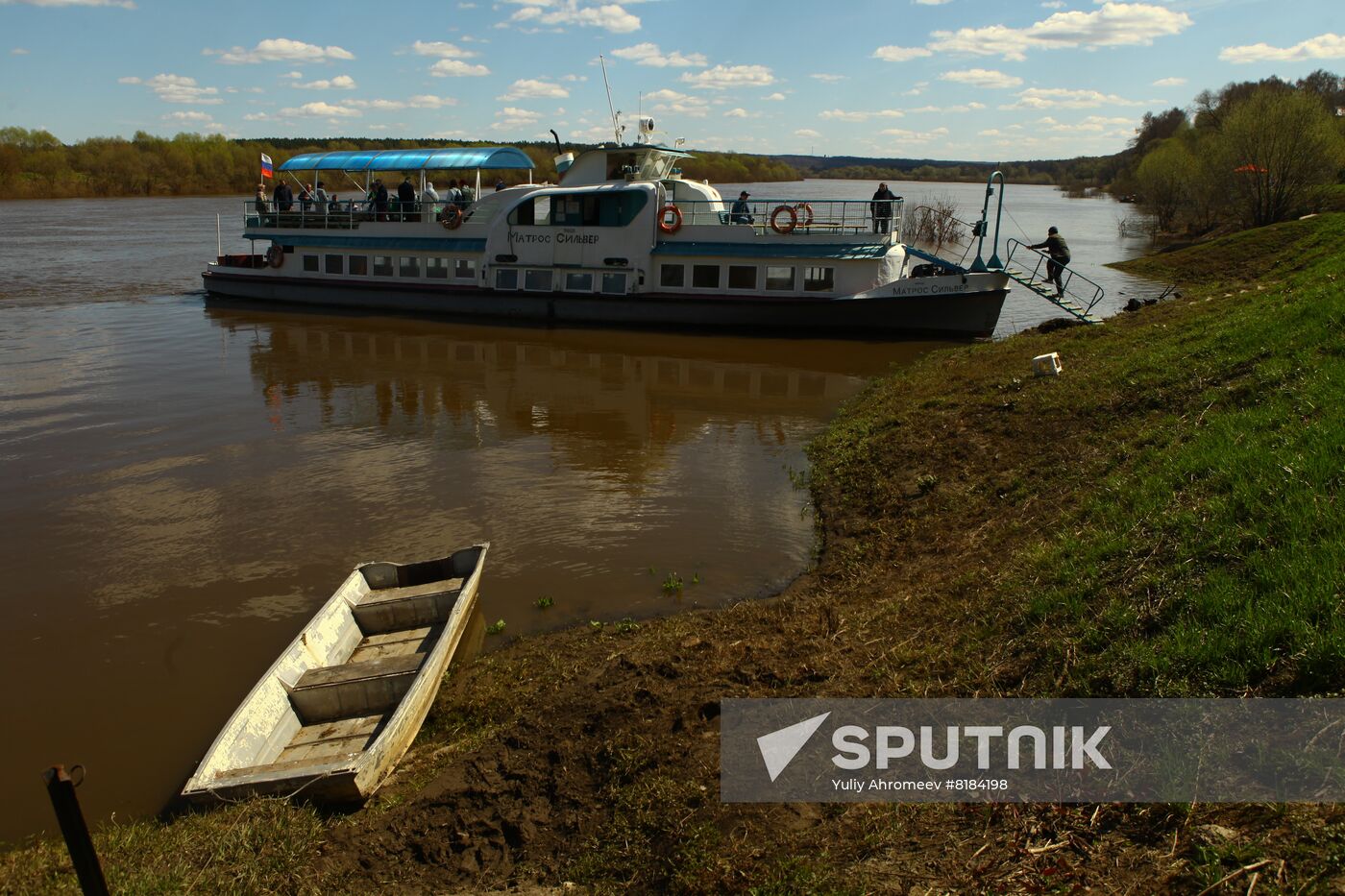 Matros Silver ship in Tarusa on Oka River