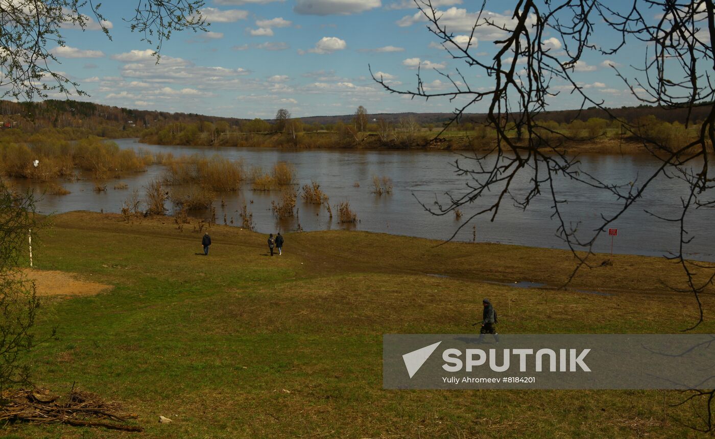 Picturesque view of Oka River in Tarusa