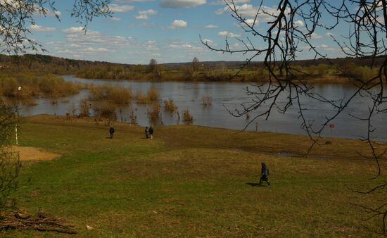 Picturesque view of Oka River in Tarusa