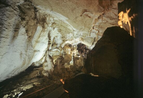 Marble cave on lower plateau of the Crimean Chatyr-Dag mountain range