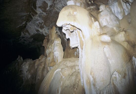 Marble cave on lower plateau of the Crimean Chatyr-Dag mountain range