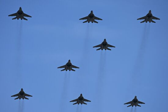 Russia WWII Victory Parade Rehearsal