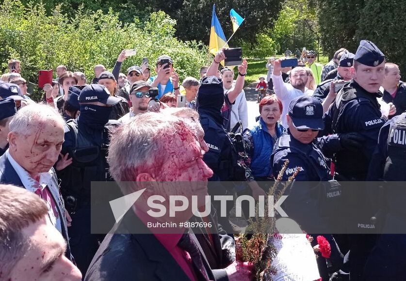 Poland Russia Ambassador Paint Attack