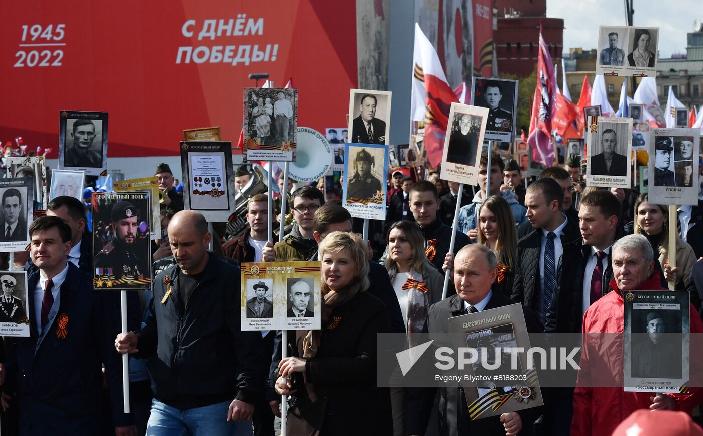 Russia Putin WWII Immortal Regiment March