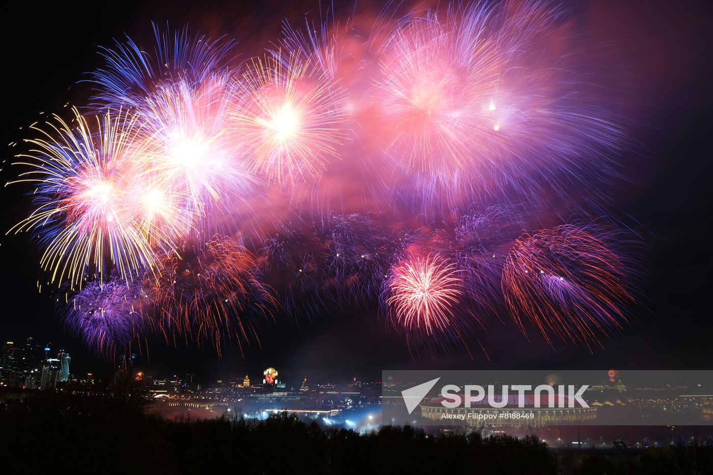 Russia WWII Victory Day Fireworks