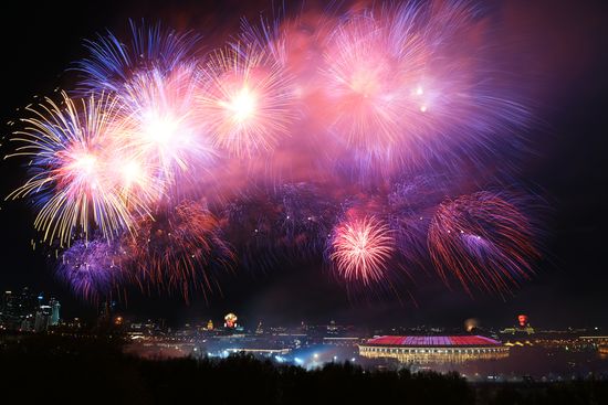 Russia WWII Victory Day Fireworks