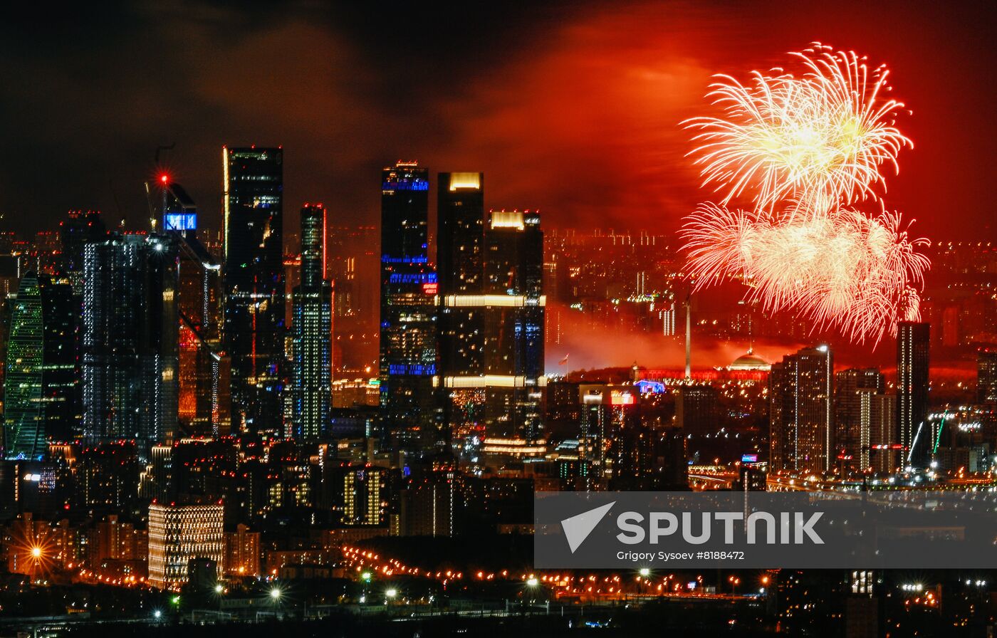 Russia WWII Victory Day Fireworks