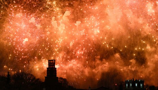 Russia WWII Victory Day Fireworks